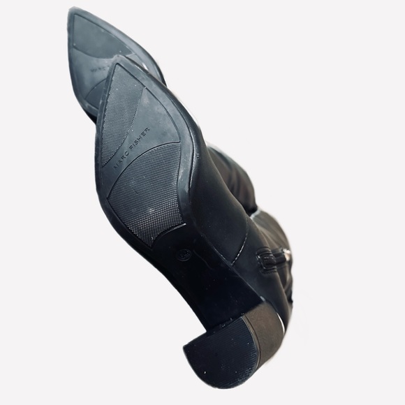 Marc Fisher Vany Over The Knee Pointed Toe Block Heel Black Size 6 - Picture 12 of 13